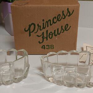 Princess House Crystal Silverware Holders - Set of 2 In Box